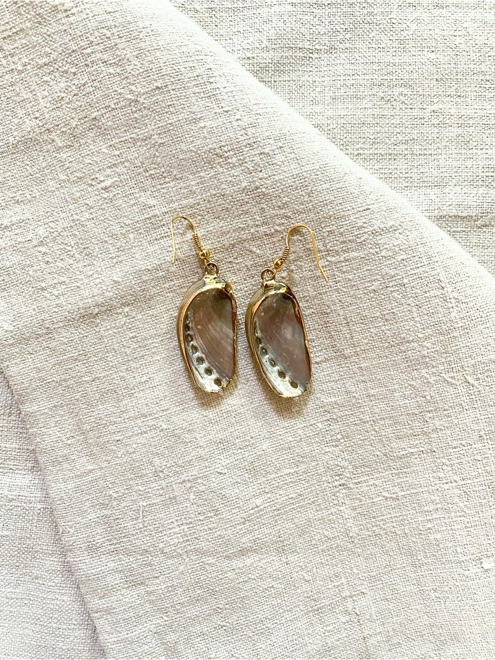 VTG 24k Abalone Shell Earrings